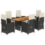 7-piece garden dining set and black synthetic rattan cushions by , Garden sets - Ref: Foro24-3212502, Price: 936,10 €, Discou...