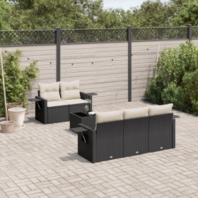 6-teiliges Gartensofa-Set und schwarze synthetische Rattankissen von , Gartensets - Ref: Foro24-3252233, Preis: 416,00 €, Rab...