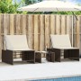 Sun loungers with table 2 units brown synthetic rattan by , Loungers - Ref: Foro24-368423, Price: 187,11 €, Discount: %