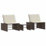 Sun loungers with table 2 units brown synthetic rattan by , Loungers - Ref: Foro24-368423, Price: 187,11 €, Discount: %