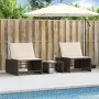 Sonnenliegen mit Tisch 2 Einheiten braunes synthetisches Rattan von , Liegen - Ref: Foro24-368423, Preis: 182,96 €, Rabatt: %