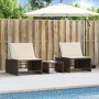 Sun loungers with table 2 units brown synthetic rattan by , Loungers - Ref: Foro24-368423, Price: 187,11 €, Discount: %