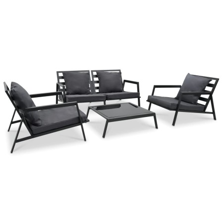 Garden furniture set with cushions 4 pieces dark gray aluminum by vidaXL, Garden sets - Ref: Foro24-47818, Price: 701,68 €, D...