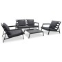 Garden furniture set with cushions 4 pieces dark gray aluminum by vidaXL, Garden sets - Ref: Foro24-47818, Price: 701,68 €, D...