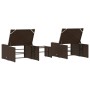 Sun loungers with table 2 units brown synthetic rattan by , Loungers - Ref: Foro24-368423, Price: 187,11 €, Discount: %