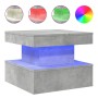 Coffee table with LED lights concrete gray 50x50x40 cm by , Coffee table - Ref: Foro24-839843, Price: 51,34 €, Discount: %
