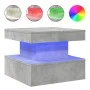 Coffee table with LED lights concrete gray 50x50x40 cm by , Coffee table - Ref: Foro24-839843, Price: 63,91 €, Discount: %