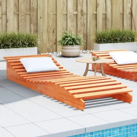 Tumbona de madera maciza de pino marrón cera 205x70x31,5 cm de , Tumbonas - Ref: Foro24-844652, Precio: 91,80 €, Descuento: %
