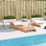 Wax brown solid pine wood lounger 205x60x31.5 cm by , Loungers - Ref: Foro24-844650, Price: 101,77 €, Discount: %