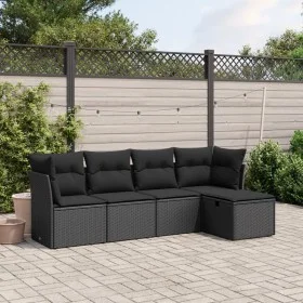 5-teiliges Gartenmöbel-Set und schwarze synthetische Rattankissen von , Gartensets - Ref: Foro24-3263131, Preis: 307,87 €, Ra...