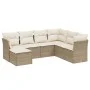 7-piece garden sofa set and beige synthetic rattan cushions by , Garden sets - Ref: Foro24-3263214, Price: 470,15 €, Discount: %