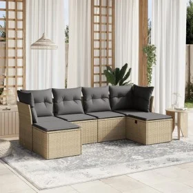 Gartensofa-Set mit beigem Kissenmix, 6-teilig, PE-Rattan von , Gartensets - Ref: Foro24-3263235, Preis: 340,89 €, Rabatt: %