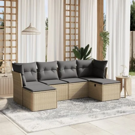 Garden sofa set with beige cushions mix 6 pieces PE rattan by , Garden sets - Ref: Foro24-3263235, Price: 340,89 €, Discount: %
