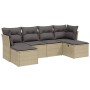 Garden sofa set with beige cushions mix 6 pieces PE rattan by , Garden sets - Ref: Foro24-3263235, Price: 347,54 €, Discount: %