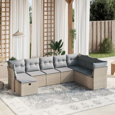 Garden sofa set with beige cushions mix 8 pieces PE rattan by , Garden sets - Ref: Foro24-3263275, Price: 477,62 €, Discount: %
