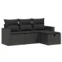 4-piece garden sofa set with black synthetic rattan cushions by , Garden sets - Ref: Foro24-3263441, Price: 262,49 €, Discoun...