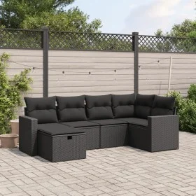 6-piece garden sofa set and black synthetic rattan cushions by , Garden sets - Ref: Foro24-3263481, Price: 396,43 €, Discount: %