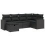 6-teiliges Gartensofa-Set und schwarze synthetische Rattankissen von , Gartensets - Ref: Foro24-3263481, Preis: 387,77 €, Rab...