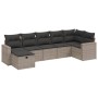 7-piece garden sofa set with gray PE rattan cushions by , Garden sets - Ref: Foro24-3263506, Price: 416,18 €, Discount: %