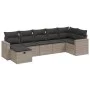 7-piece garden sofa set with gray PE rattan cushions by , Garden sets - Ref: Foro24-3263506, Price: 417,06 €, Discount: %