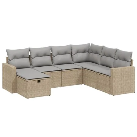 Garden sofa set with beige cushions mix 7 pieces PE rattan by , Garden sets - Ref: Foro24-3263525, Price: 434,50 €, Discount: %