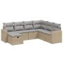 Gartensofa-Set mit beigem Kissenmix, 7-teilig aus PE-Rattan von , Gartensets - Ref: Foro24-3263525, Preis: 440,25 €, Rabatt: %