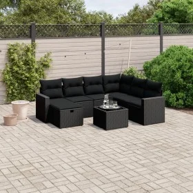 8-piece garden sofa set and black synthetic rattan cushions by , Garden sets - Ref: Foro24-3263531, Price: 510,02 €, Discount: %