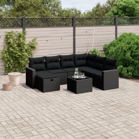Set de sofás de jardín 8 piezas y cojines ratán sintético negro de , Conjuntos de jardín - Ref: Foro24-3263531, Precio: 495,5...