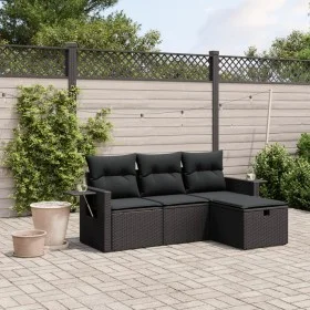 4-piece garden sofa set with black synthetic rattan cushions by , Garden sets - Ref: Foro24-3263751, Price: 275,84 €, Discoun...