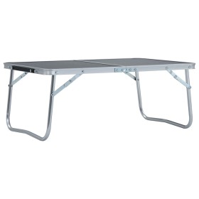 Mesa de camping plegable aluminio gris 60x40 cm