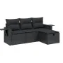 4-piece garden sofa set with black synthetic rattan cushions by , Garden sets - Ref: Foro24-3263751, Price: 275,84 €, Discoun...