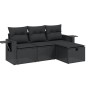 4-teilige Gartensofagarnitur mit schwarzen synthetischen Rattankissen von , Gartensets - Ref: Foro24-3263751, Preis: 260,48 €...