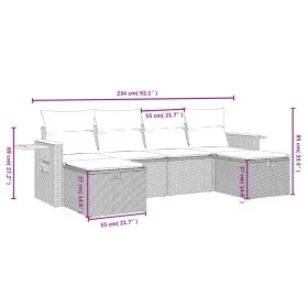 5-piece garden furniture set and black synthetic rattan cushions by , Garden sets - Ref: Foro24-3263772, Price: 294,83 €, Dis...