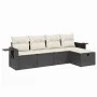 Set de muebles de jardín 5 pzas y cojines ratán sintético negro de , Conjuntos de jardín - Ref: Foro24-3263772, Precio: 294,5...