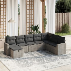 8-teiliges Gartensofa-Set und graue synthetische Rattankissen von , Gartensets - Ref: Foro24-3263586, Preis: 480,26 €, Rabatt: %