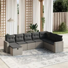 8-teiliges Gartensofa-Set und graue synthetische Rattankissen von , Gartensets - Ref: Foro24-3263586, Preis: 473,36 €, Rabatt: %