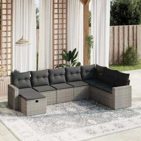 8-piece garden sofa set and gray synthetic rattan cushions by , Garden sets - Ref: Foro24-3263586, Price: 473,36 €, Discount: %