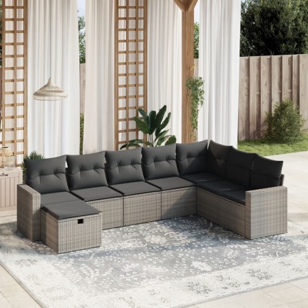 8-teiliges Gartensofa-Set und graue synthetische Rattankissen von , Gartensets - Ref: Foro24-3263586, Preis: 480,26 €, Rabatt: %