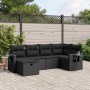 6-piece garden sofa set and black synthetic rattan cushions by , Garden sets - Ref: Foro24-3263791, Price: 391,96 €, Discount: %