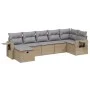 Gartensofa-Set mit beigem Kissenmix, 7-teilig aus PE-Rattan von , Gartensets - Ref: Foro24-3263815, Preis: 439,75 €, Rabatt: %