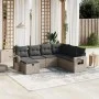 7-piece garden sofa set with gray PE rattan cushions by , Garden sets - Ref: Foro24-3263836, Price: 422,07 €, Discount: %