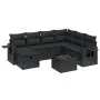 8-teiliges Gartensofa-Set und schwarze synthetische Rattankissen von , Gartensets - Ref: Foro24-3263841, Preis: 530,13 €, Rab...
