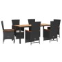 7-piece garden dining set and black synthetic rattan cushions by , Garden sets - Ref: Foro24-3277517, Price: 909,56 €, Discou...
