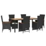 7-piece garden dining set and black synthetic rattan cushions by , Garden sets - Ref: Foro24-3277517, Price: 911,67 €, Discou...