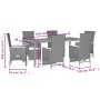 7-piece garden dining set and black synthetic rattan cushions by , Garden sets - Ref: Foro24-3277517, Price: 909,56 €, Discou...
