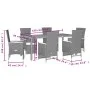 7-piece garden dining set and black synthetic rattan cushions by , Garden sets - Ref: Foro24-3277517, Price: 911,67 €, Discou...