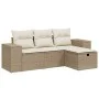 Garden sofa set with cushions 4 pieces beige synthetic rattan by , Garden sets - Ref: Foro24-3264374, Price: 306,19 €, Discou...