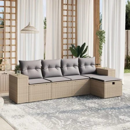 Garden sofa set with beige cushions mix 5 pieces PE rattan by , Garden sets - Ref: Foro24-3264395, Price: 322,39 €, Discount: %