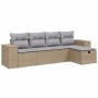 Garden sofa set with beige cushions mix 5 pieces PE rattan by , Garden sets - Ref: Foro24-3264395, Price: 323,55 €, Discount: %