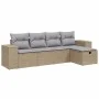 Garden sofa set with beige cushions mix 5 pieces PE rattan by , Garden sets - Ref: Foro24-3264395, Price: 322,39 €, Discount: %